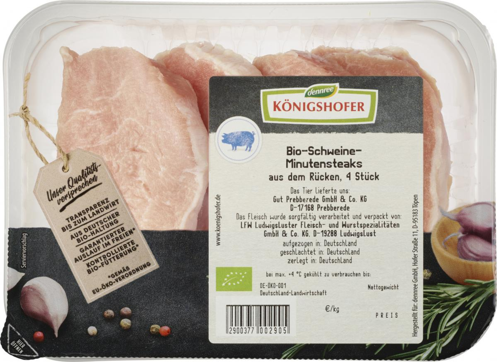 Minutensteaks, natur ca. 320 g