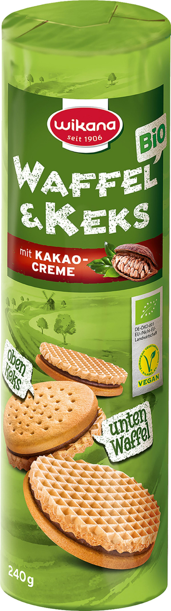 Waffel & Keks mit Kakaocreme, 240 g, Wikana
