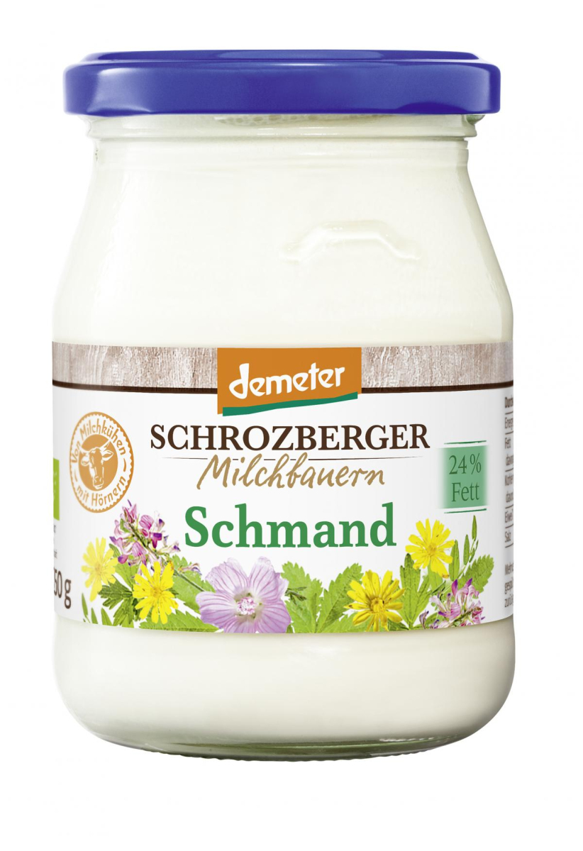 Schmand, 250 g Glas, Schrozberger Milchbauern