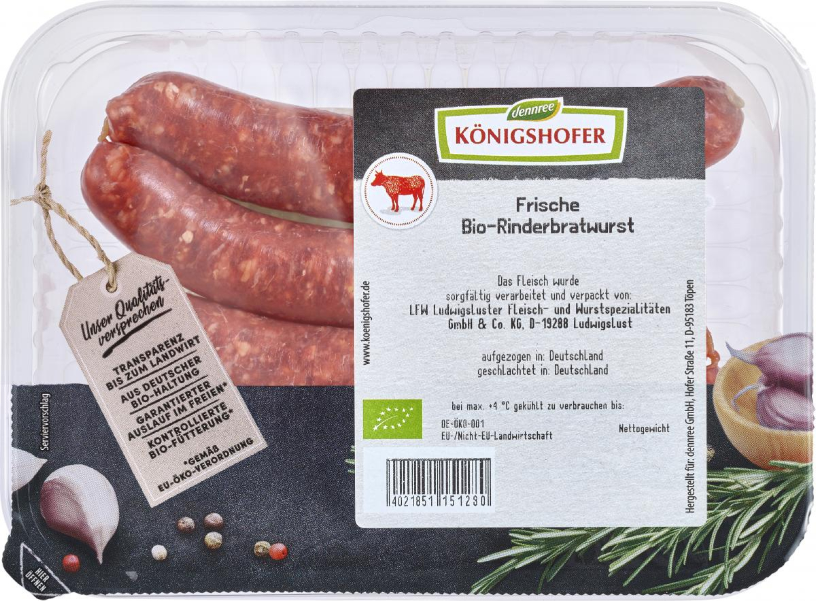 Rinderbratwurst, 250 gr Schale, Königshofer
