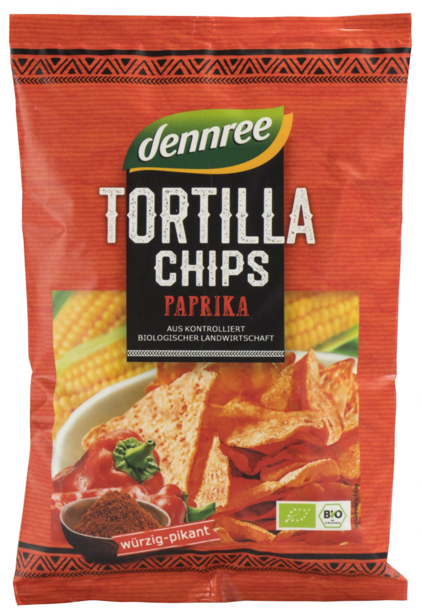 Tortilla Chips Paprika, dennree  125 g