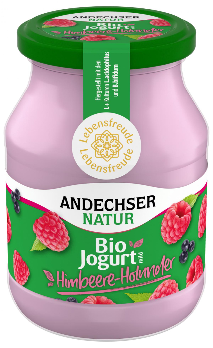 Joghurt Himbeer-Holunder, 500 g Glas