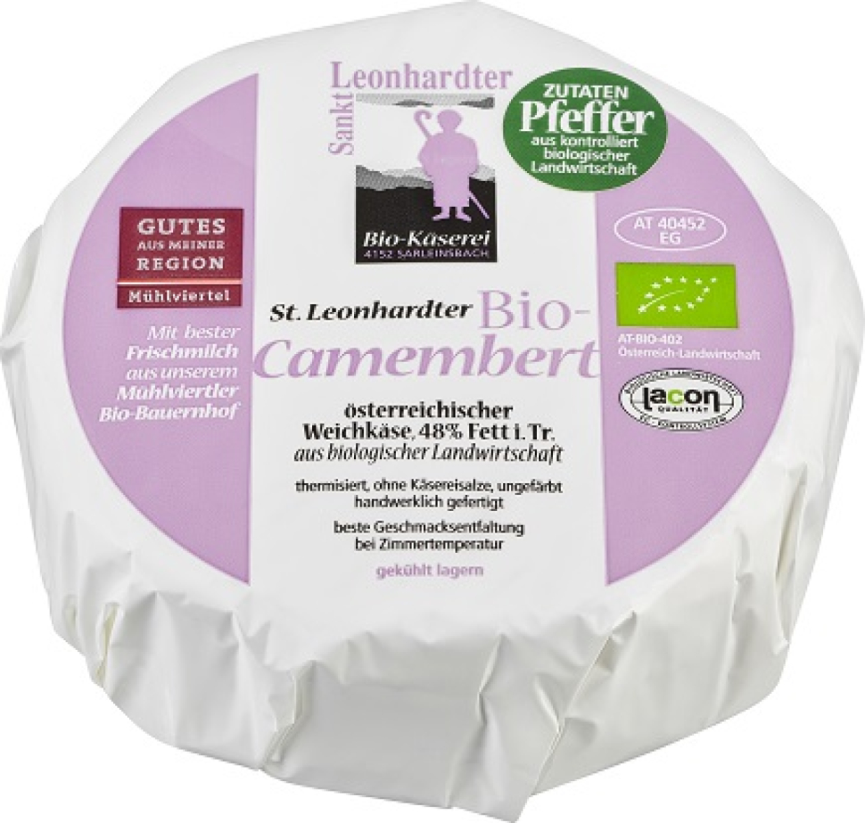 Camembert mit Pfeffer, mind. 48% ca. 180 g