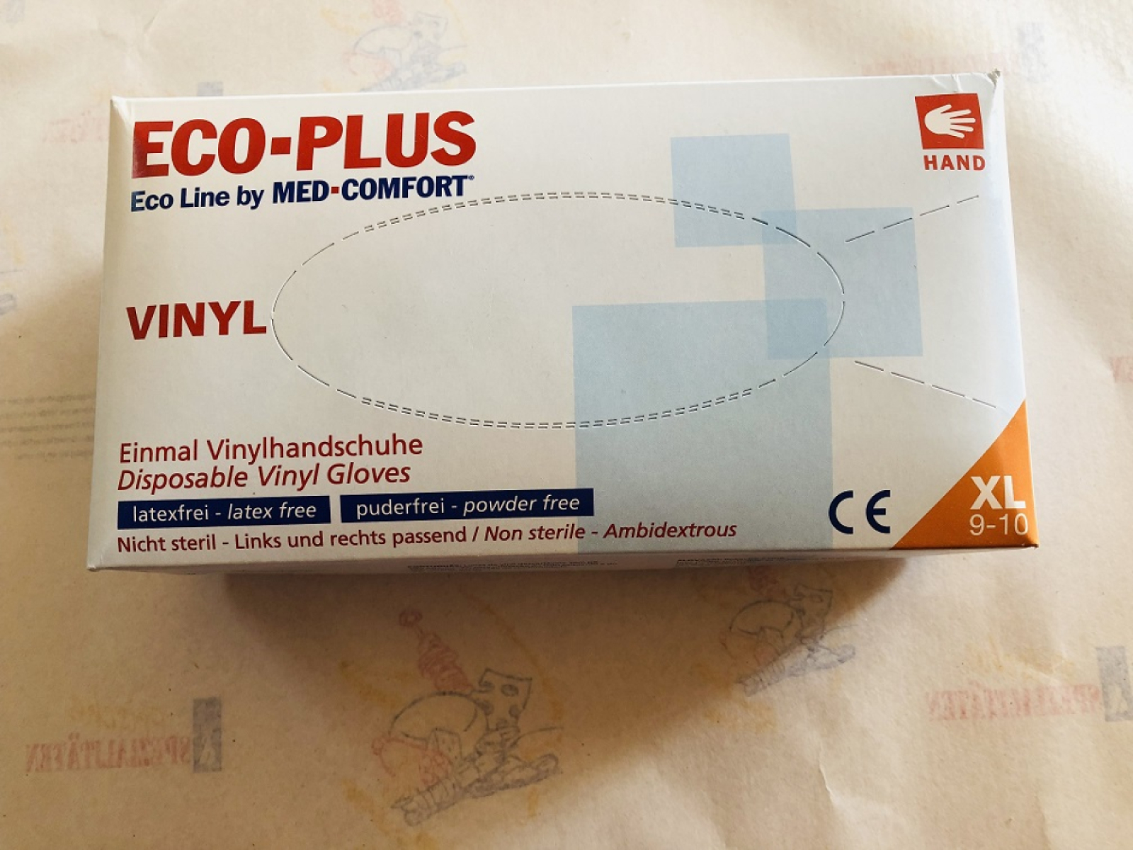 Vinylhandschuhe, Gr. XL, 100 Stück Packung