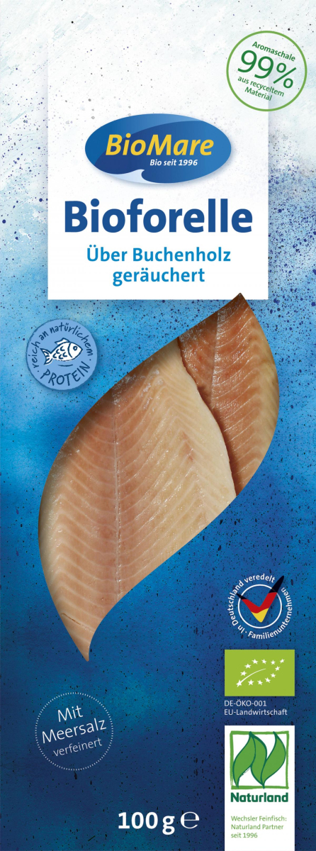 Forellenfilets geräuchert, von Bio Mare, 100 g Stück