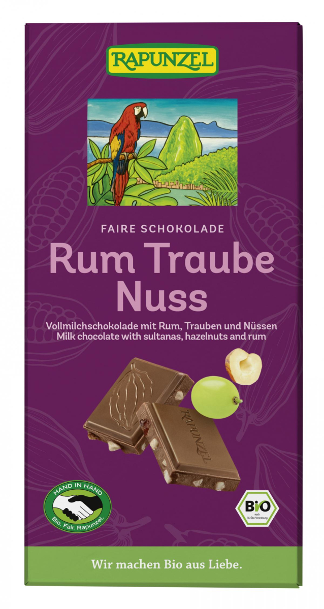 Rum Trauben-Nuss Schokolade, Rapunzel 100 g
