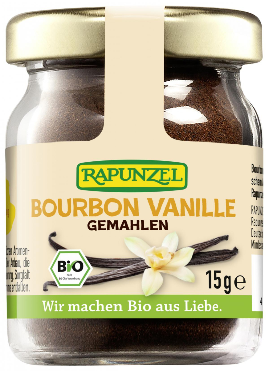 Bourbon Vanillepulver , 15 gr Glas Rapunzel
