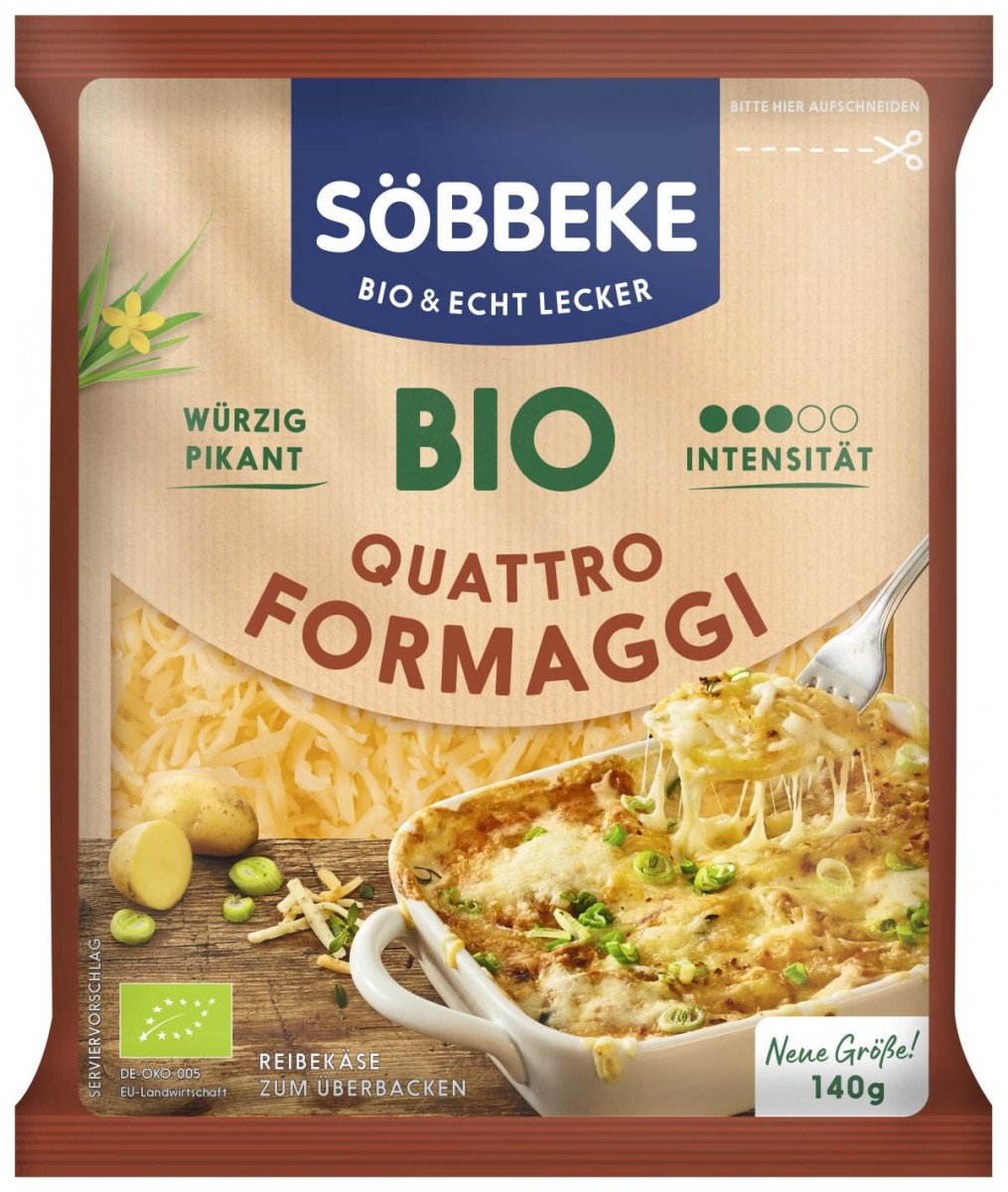 Gratinkäse "Quattro Formaggi", Söbbeke 140 g Beutel
