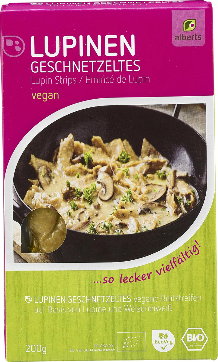 Lupinen Geschnetzeltes, 200 g, vegan