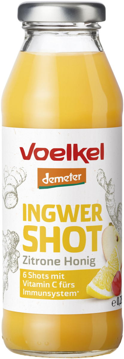 Shot Ingwer & Zitrone Honig, 0,28 l, Voelkel