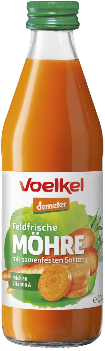 Möhrensaft feldfrisch, 0,33 l Voelkel