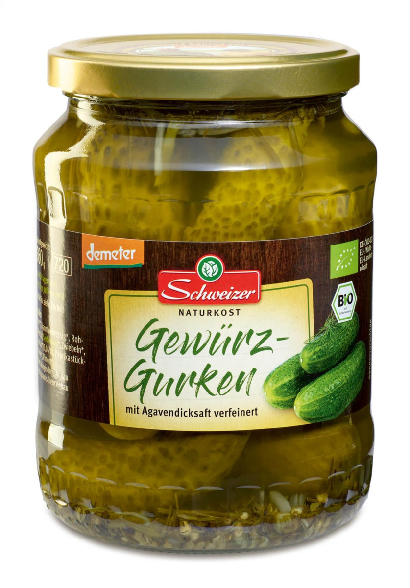 Gewürzgurken, Schweizer 670 gr Glas
