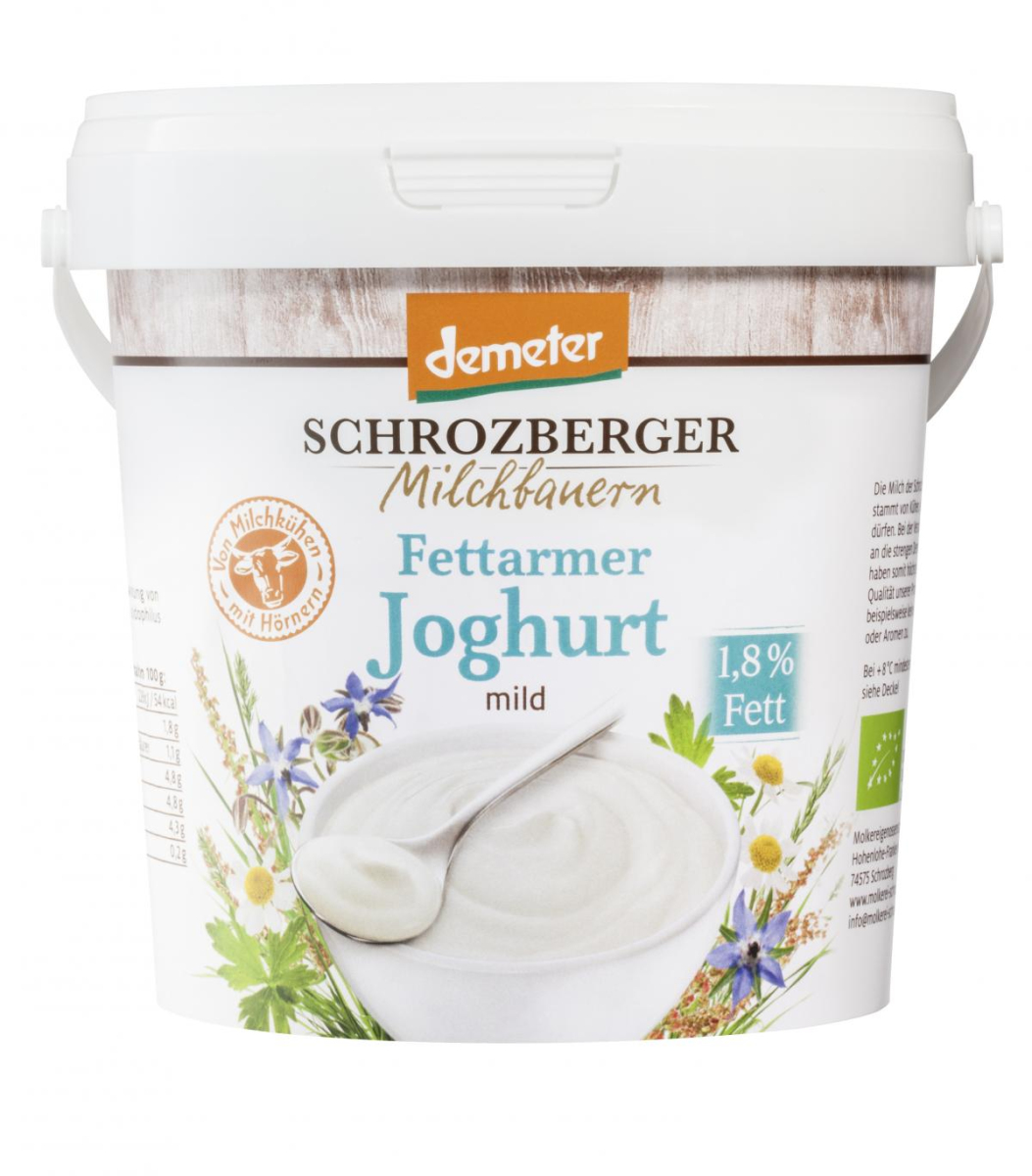 Joghurt natur fettarm, 1kg Eimer, 1,8%
