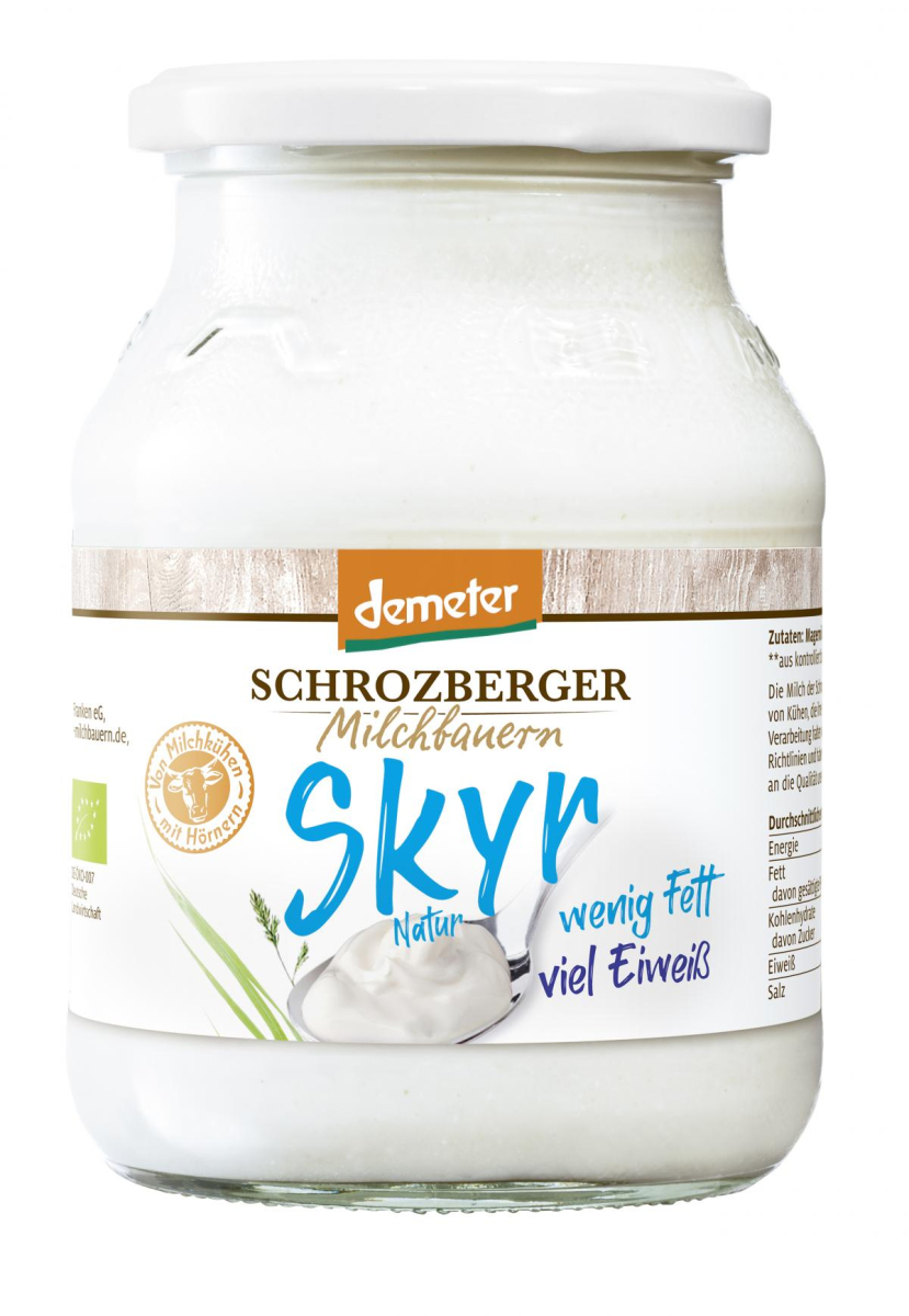 Skyr natur, 500 g Glas, demeter, Schrozberger