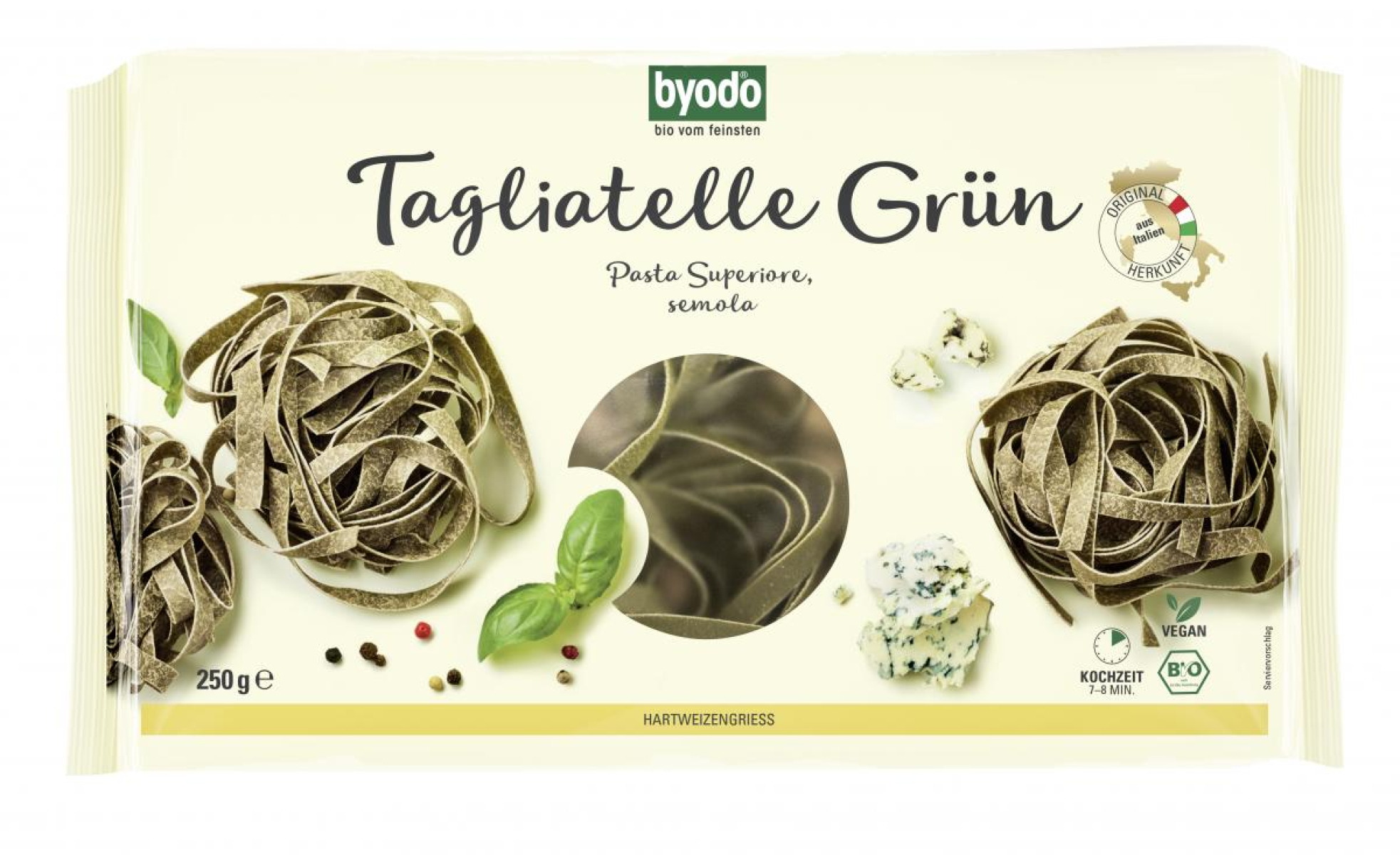 Grüne Tagliatelle-Nester