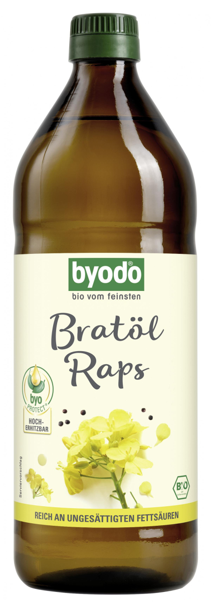 Bratöl Raps, 0,75 ltr Flasche, byodo