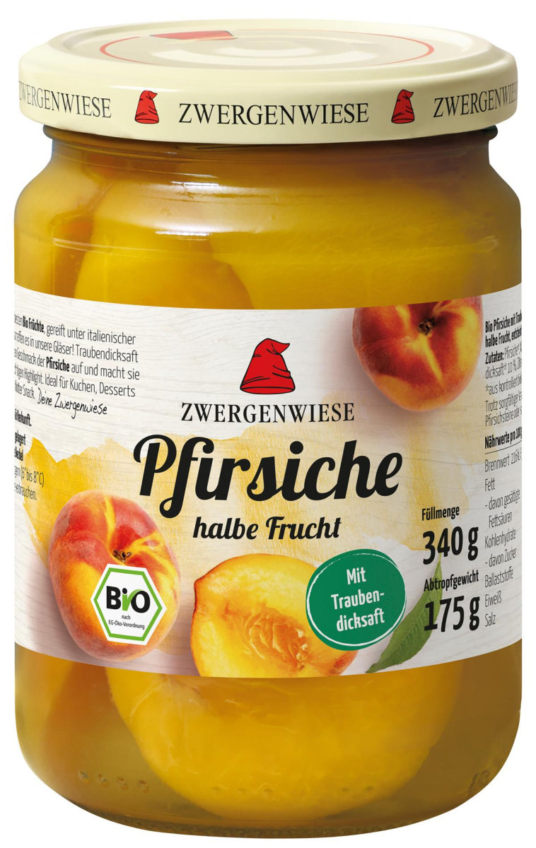 Pfirsiche, 340 g Glas, Zwergenwiese