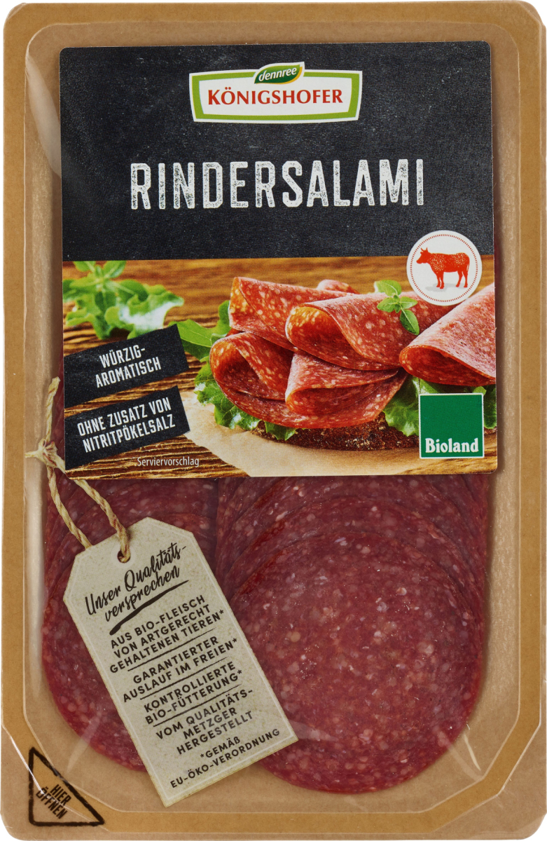 Rindersalami geschnitten, 100%Rind