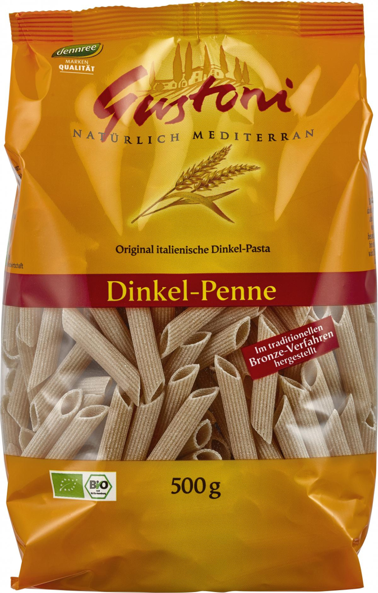 Dinkel Penne, bronze, Gustoni 500 gr Packung
