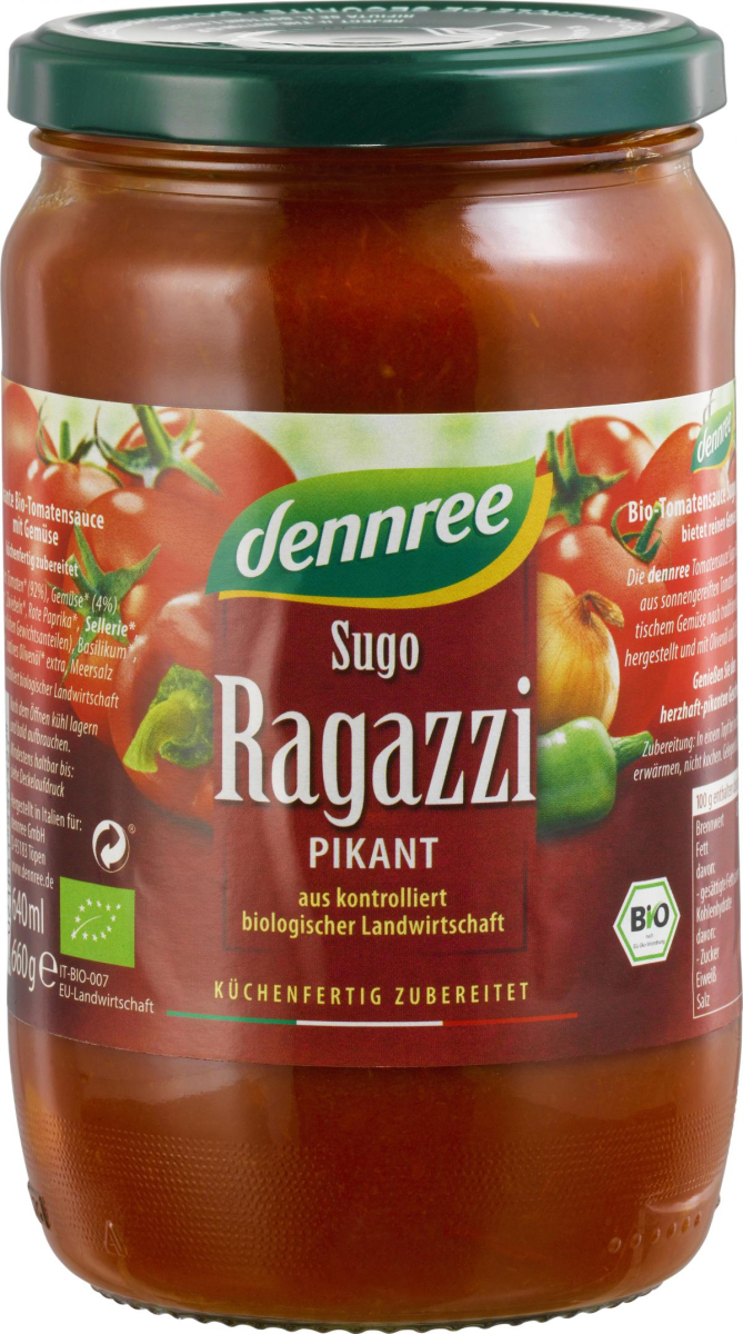 Sugo Ragazzi, herzhaft-pikant, 660 gr Glas