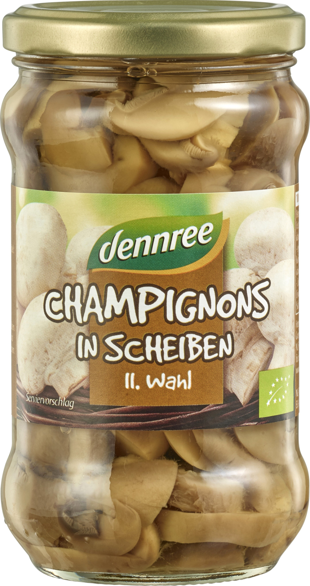 Champignons geschnitten II. Wahl, dennree 330 gr G