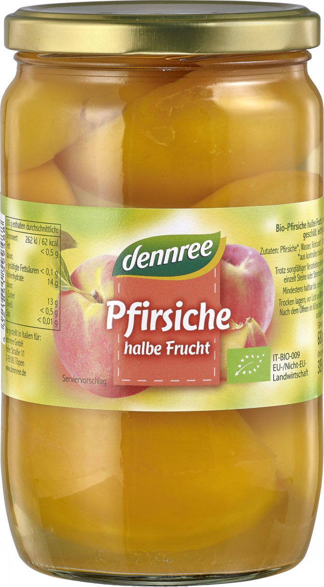 Pfirsich, halbe Frucht, dennree