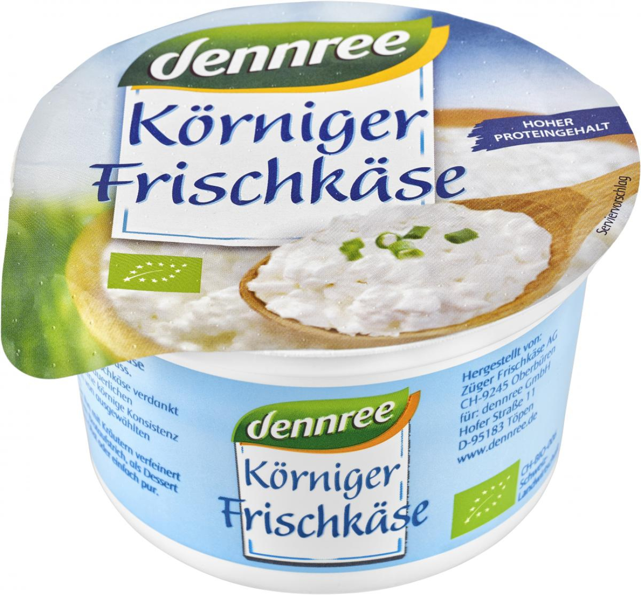 Körniger Frischkäse, 200 g Becher, dennree