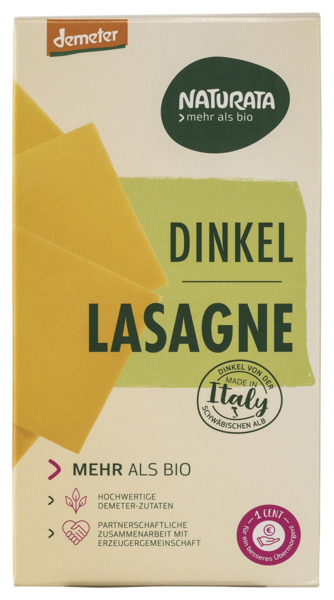 Dinkel Lasagne, 250 gr Packung -hell -
