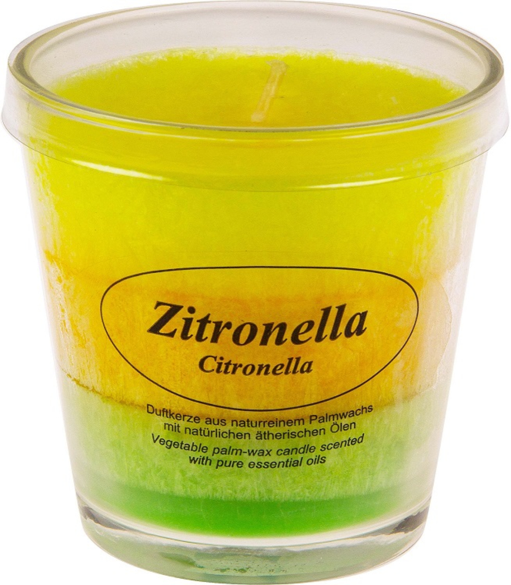 Stearinkerze Zirtronelle im Glas