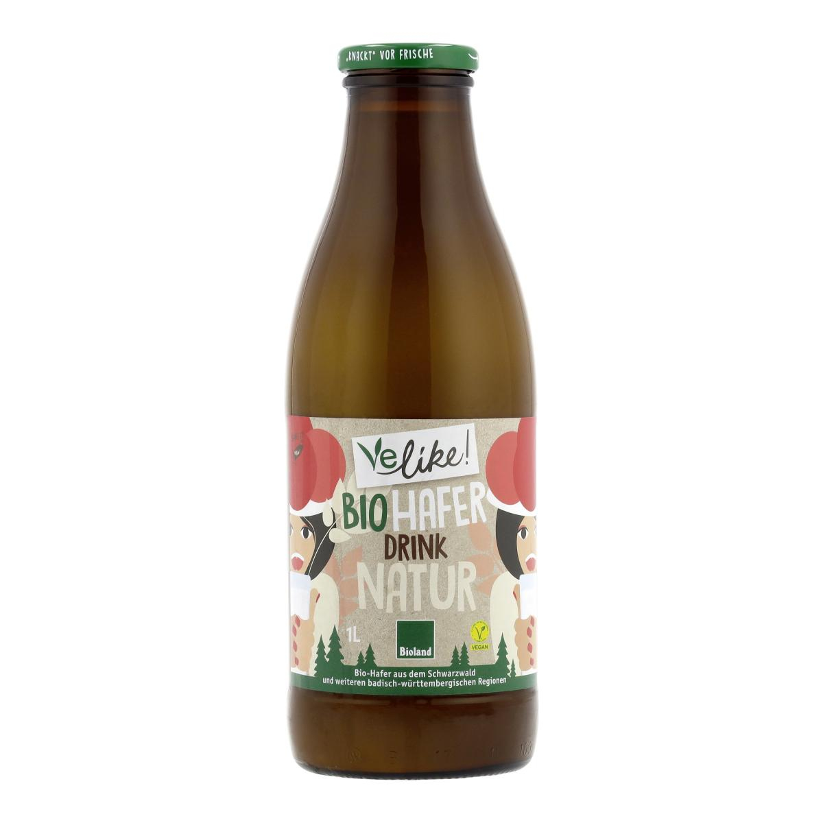 Haferdrink Natur, frisch von Velike! , 1 ltr Flasche