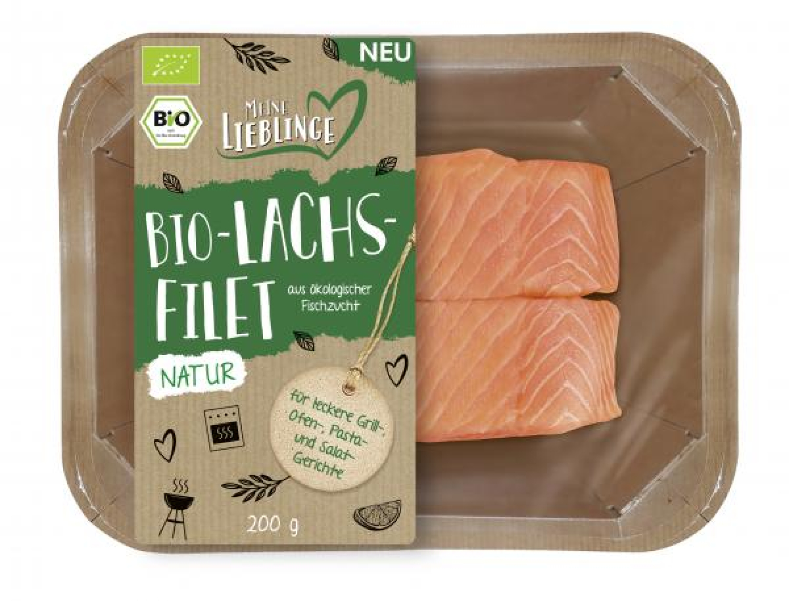Lachsfilet, 200 g Schale