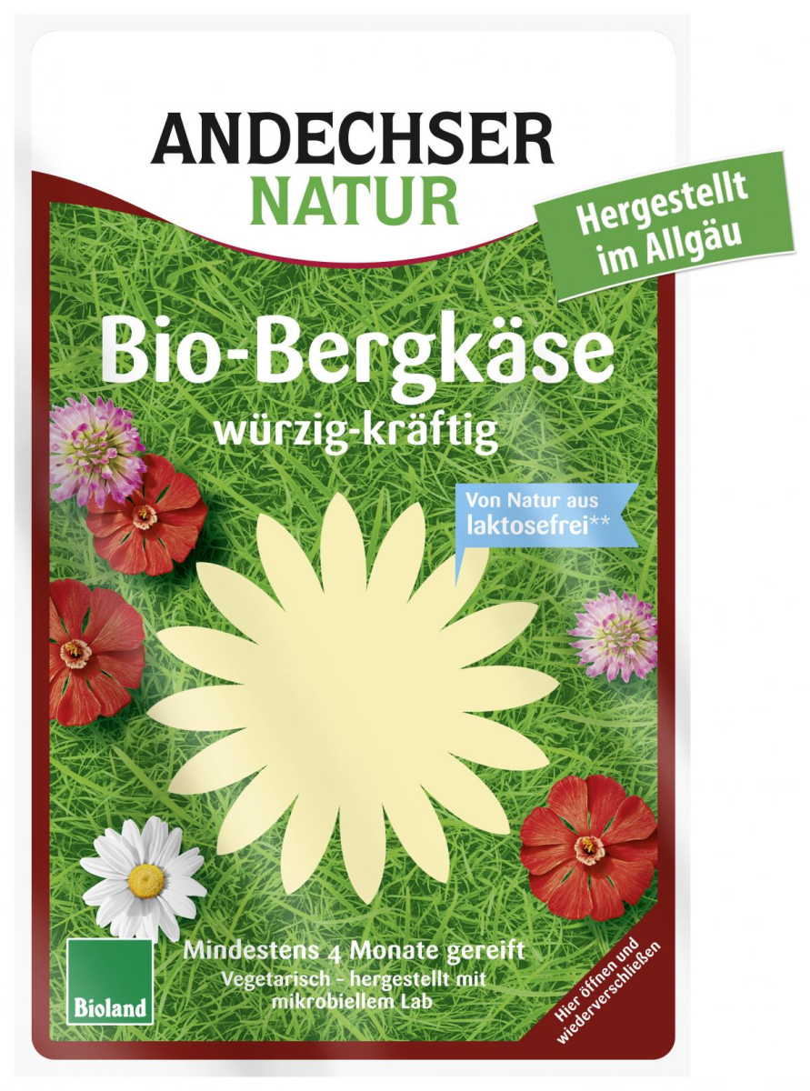 Bergkäse in Scheiben, Andechser Natur 125 g