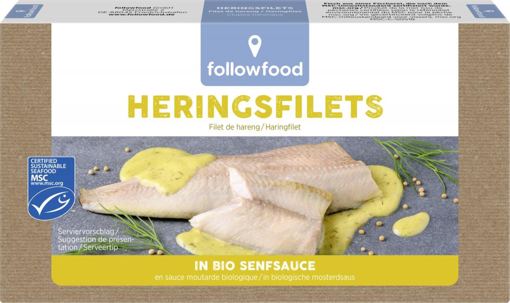 Heringsfilet in Bio-Senfsauce