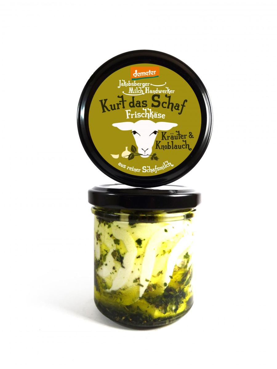 Frischkäse Kurt das Schaf,  (Kräuter & Knoblauch), aus reiner Schafsmilch
