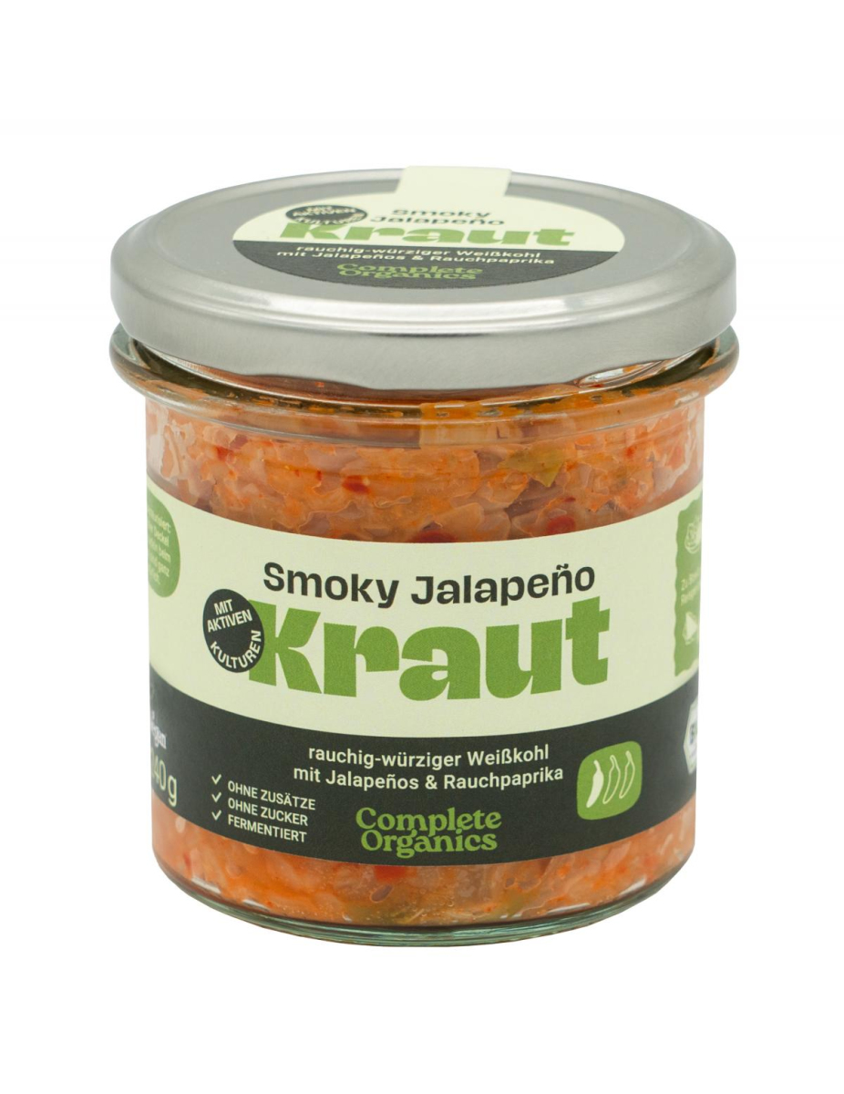 smoky jalapeño kraut, fermentiertes Kraut im Glas