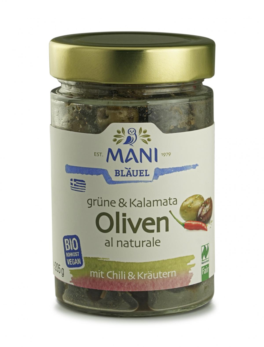 Grüne & Kalamata Oliven, Chili & Kräuter