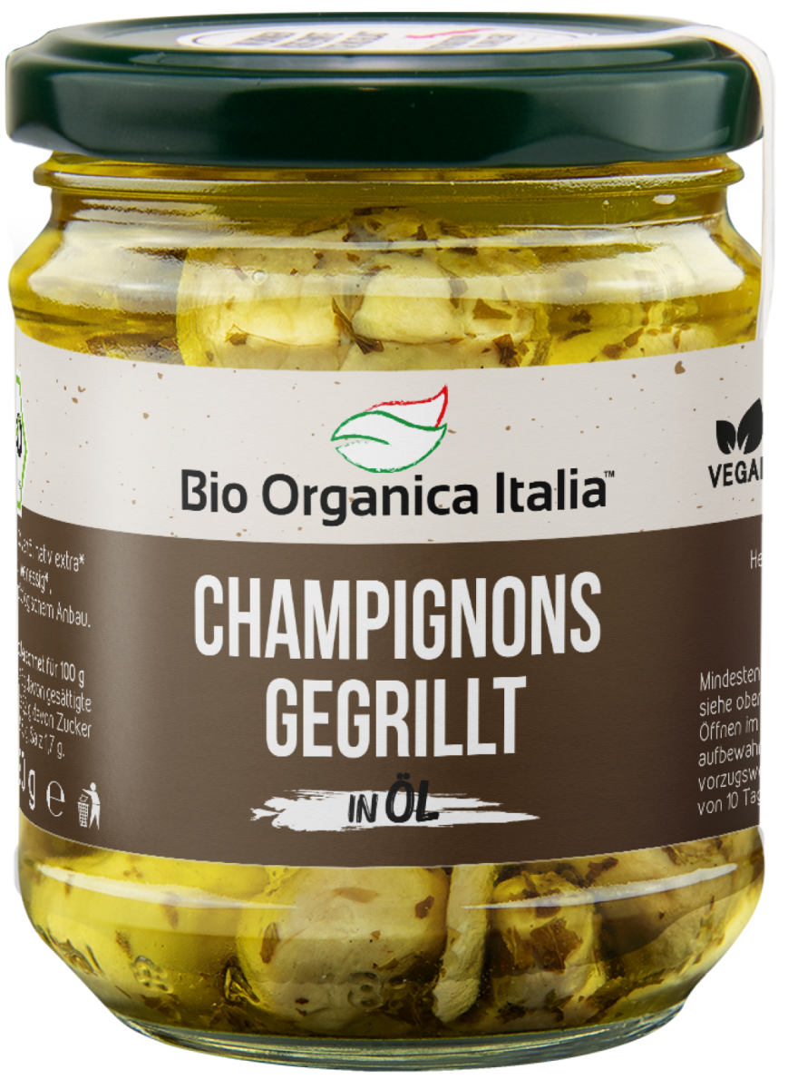Gegrillte Champignons, Bio Organica Italia